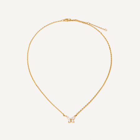 MYSTIQUE MIRAGE Колье Crystal Butterfly Necklace - Gold