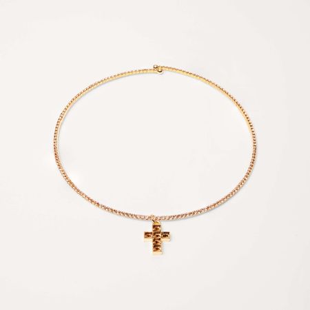 MYSTIQUE MIRAGE Колье Cubic Cross Necklace – Yelllow