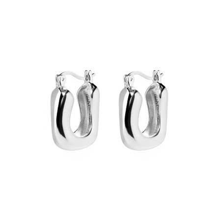 PLAIN STUDIO Серьги Silver Curly Hoops Earrings