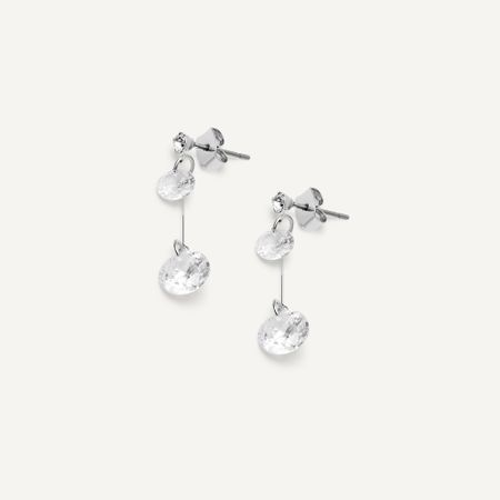 MYSTIQUE MIRAGE Серьги Double Crystal Earrings - Silver