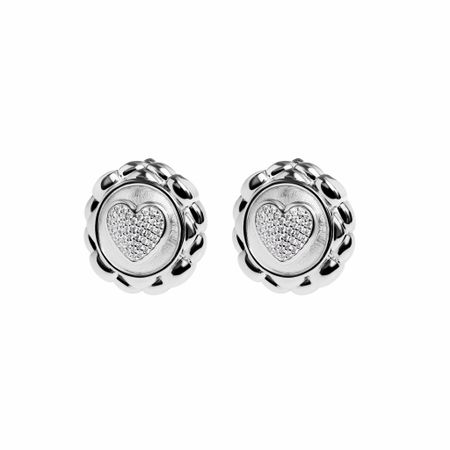 VIVA LA VIKA Клипсы Clear Hearted Honours Earrings - Silver