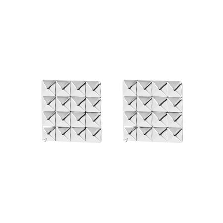 FREE FORM Серьги Silver Square Shaped Earrings