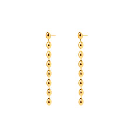 PLAIN STUDIO Серьги Dribble Oval Earrings – Gold