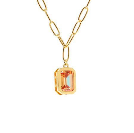 VIVA LA VIKA Колье Piped Edge Crystal Necklace – Caramel