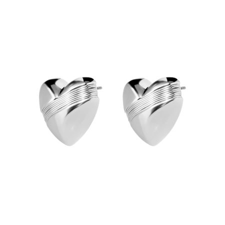PLAIN STUDIO Серьги Minimal Heart Earrings – Silver