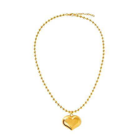 DÉJÀ VU Колье Gold Chain Of Balls Necklace - Big Heart