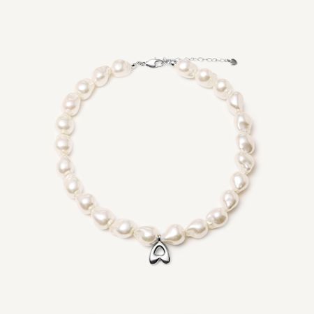 HOLLY JUNE Колье My Pearly ABC Necklace - Silver