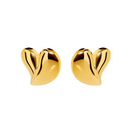 DÉJÀ VU Серьги Plain Heart Earrings – Gold