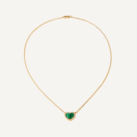PLAIN STUDIO Колье Malachite Heart Necklace - Gold