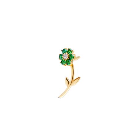 VIVA LA VIKA Моносерьга Gold Flower Mono Earring – Green