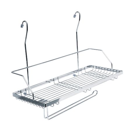 полка одноярусная для рейлинга с держателем для полотенца TODELIA 395х220х340мм хром