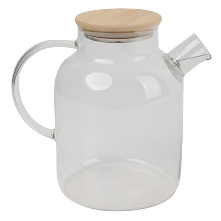 чайник заварочный TODELIA Bamboo с ситечком 1,6л стекло боросиликатное, бамбук, силикон, нерж.сталь