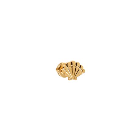 VIVA LA VIKA PIERCING LAB Пусет Plain Seashell Stud Earring – Gold