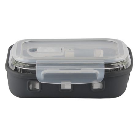 контейнер для продуктов TODELIA Премьера 0,37л 15,5х11,2х6,3см прямоугольный стекло, пластик, силико