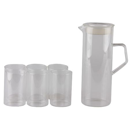 набор питьевой TODELIA Тропикана 7 предметов: кувшин 1,5л + 6 стаканов 200мл стекло