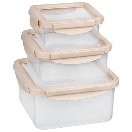 набор контейнеров MALLONY Unico 3шт 2,2л, 1,2л, 0,55л квадратный с эластичной крышкой пластик, силик