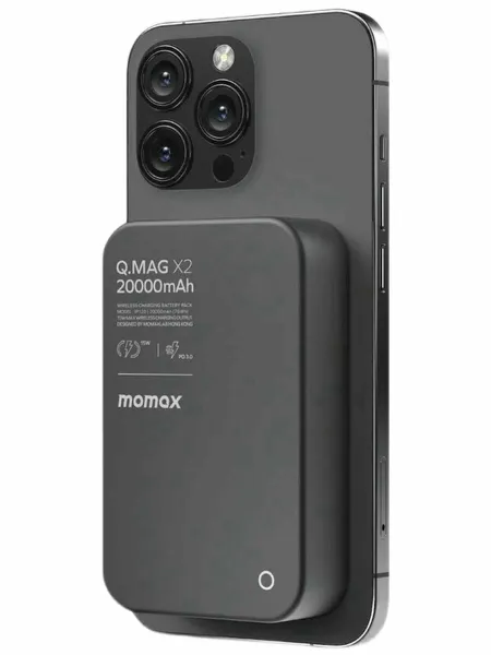 Внешний аккумулятор Momax Q.MAG X2 MagSafe 20000mAh 35W (черный) (IP133)