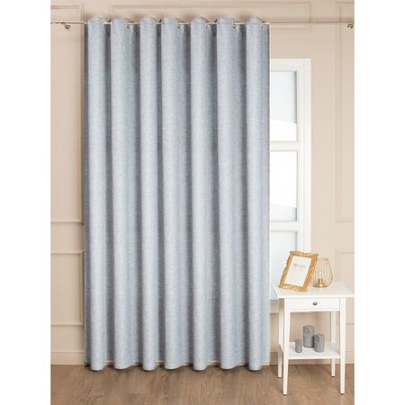 штора портьерная на люверсах AMORE MIO димаут твид 200х260см светло-серая, арт.99051