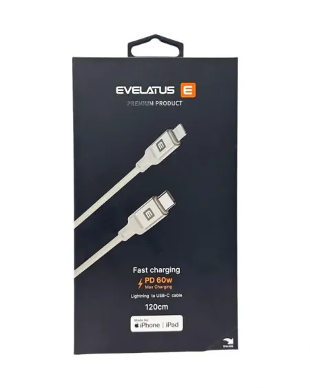 Кабель Evelatus Fast Charging Type-C/Lightning 60W 120см (белый)
