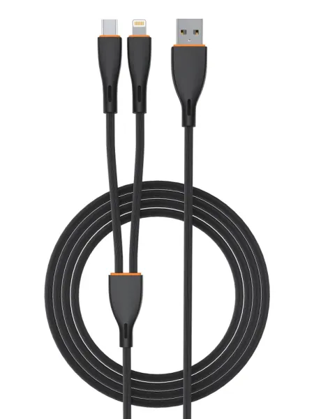 Кабель Eofe USB/Type-C-Lightning 2.4А 120см (черный) (AT21)