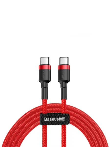 Кабель Baseus Cafule Type-C/Type-C 60W 100см (CATKLF-G09) (красный)