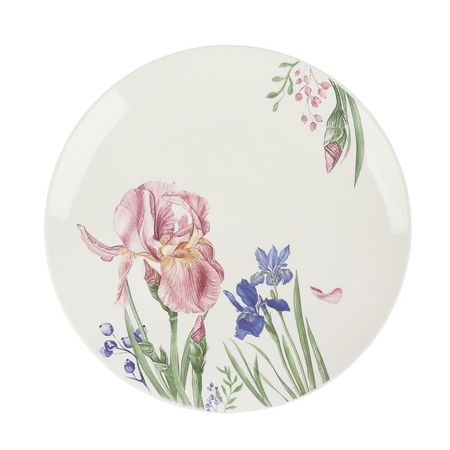 тарелка TODELIA Ирисы 27,5см обеденная костяной фарфор
