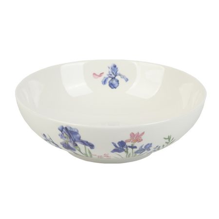 тарелка TODELIA Ирисы 18,3см глубокая костяной фарфор