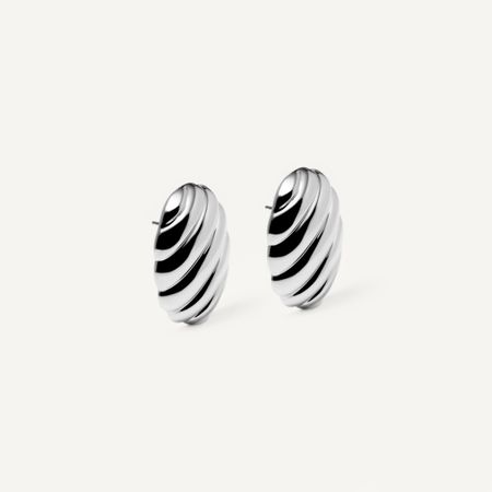 PLAIN STUDIO Серьги Curved Chubby Earrings – Silver