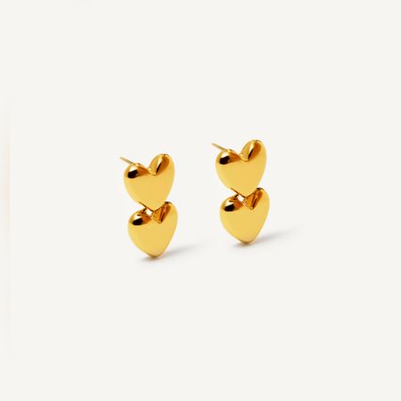 MYSTIQUE MIRAGE Серьги Double Heart Earrings - Gold