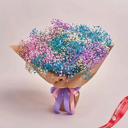 Букет живых цветов AZALIANOW ЦВЕТЫ. ПОДАРКИ. ДЕКОР Букет из 15 радужных гипсофил