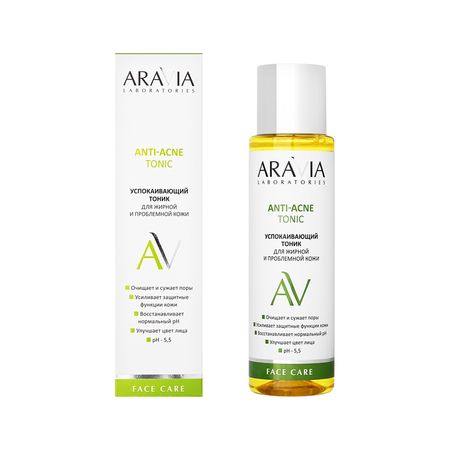 Тоник для лица ARAVIA LABORATORIES ANTI-ACNE успокаивающий для жирной и проблемной кожи 250 мл