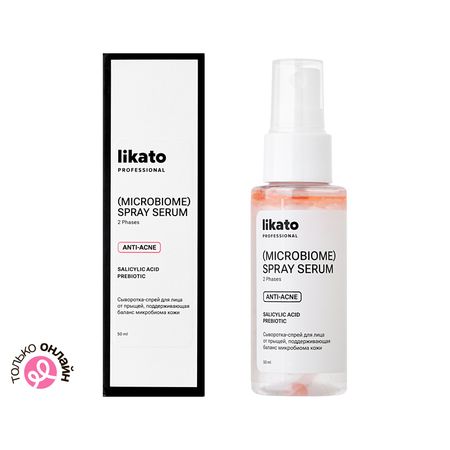 Сыворотка-спрей для лица LIKATO PROFESSIONAL MICROBIOME от прыщей 50 мл тематический плакат состояние воды формат а2