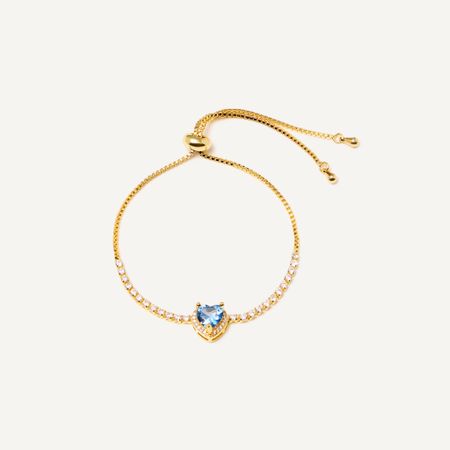 DÉJÀ VU Браслет Daintith Blue Heart Bracelet - Gold