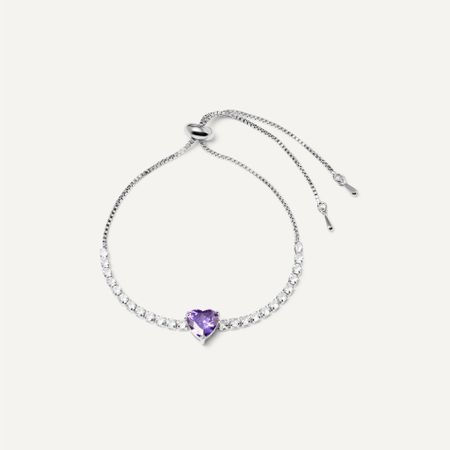 DÉJÀ VU Браслет Delicate Heart Bracelet - Violet