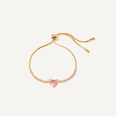 DÉJÀ VU Браслет Mini Broken Frozen Pink Heart Bracelet - Gold o vistica the museum of broken relationships