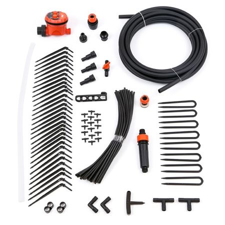 набор капельного полива ЖУК на 30 линий для бочки с таймером пластик