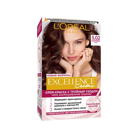 Крем-краска для волос LOREAL EXCELLENCE тон 5.02 Обольстительный каштан