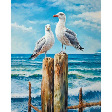 картина на холсте Морские птицы 400х500мм хищные птицы диагностика лечение… пвв бессарабов