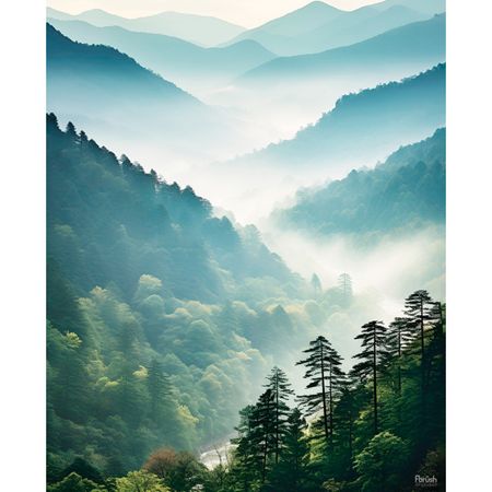 картина на холсте Лесная гармония 400х500мм лесная школа