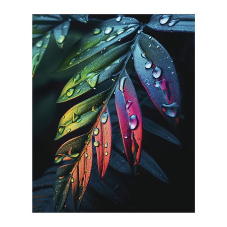 картина на холсте Неоновые листья 3 400х500мм аппликация наклейками три совы неоновые кошки а4 2 основы картонный конверт