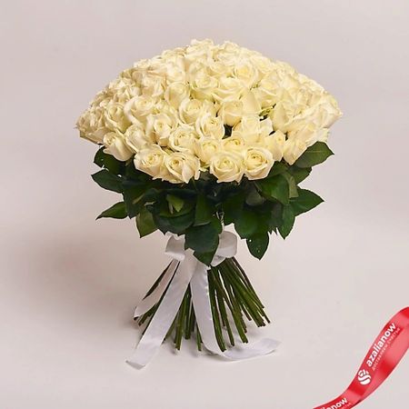 Букет живых цветов AZALIANOW ЦВЕТЫ. ПОДАРКИ. ДЕКОР Букет из 101 белой розы, 40 см