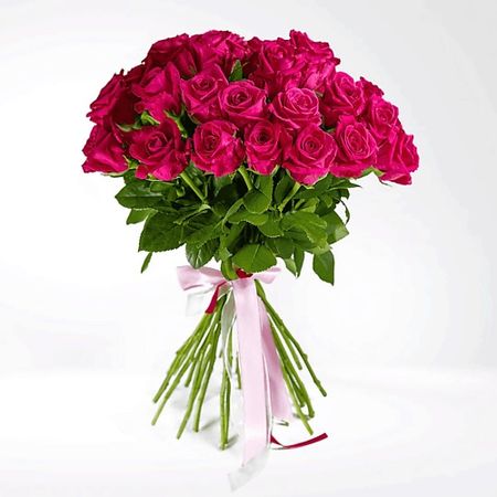 Букет живых цветов AZALIANOW ЦВЕТЫ. ПОДАРКИ. ДЕКОР Букет из 29 розовых роз «Топаз» 50 см