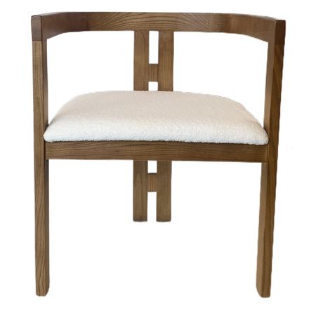 стул RALLE 470x490x710мм дерево/ткань белый/коричневый