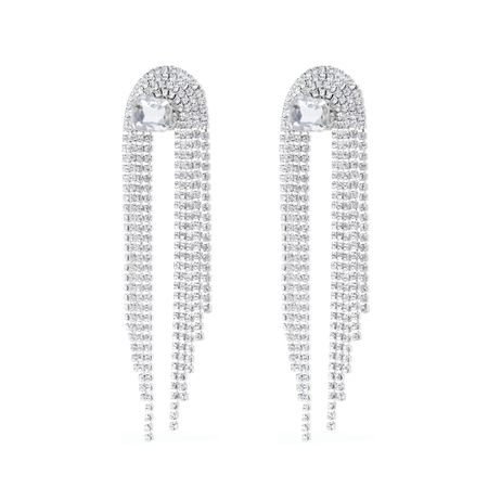 DÉJÀ VU Серьги Large Floating Crystal Earrings – Silver