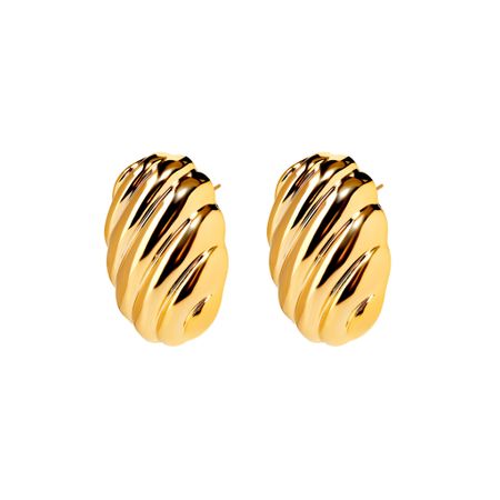 PLAIN STUDIO Серьги Curved Chubby Earrings – Gold