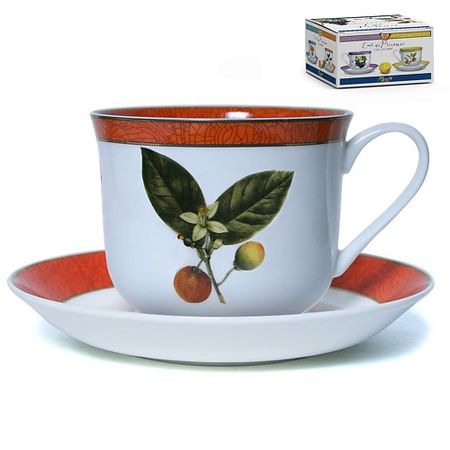 Набор посуды PRIORITY Чайная пара «Стейчкол» Дыхание Прованса «Апельсин» в подарочной коробке