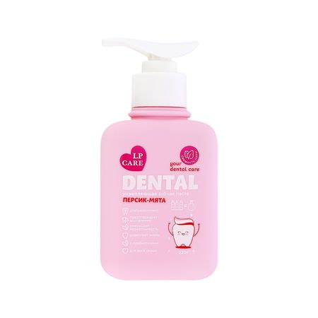 Паста зубная с помпой LP CARE DENTAL укрепляющая персик-мята 220 г
