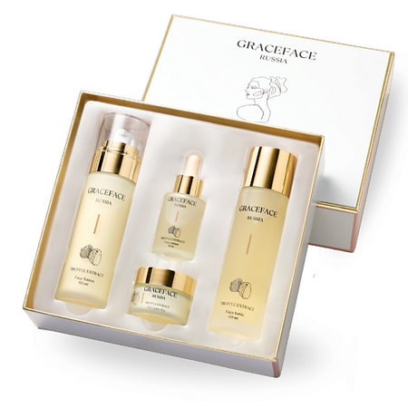 Набор средств для лица GRACE FACE Набор уходовых средств для лица с экстрактом трюфеля: лосьон, тоник, крем, сыворотка.