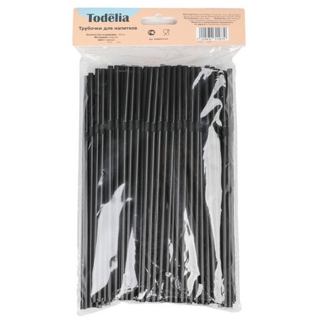 трубочки для напитков TODELIA 150шт 21см пластик черные владимир щёкин винология записки профессионального гурмана о лучшем из напитков и культуре его потребления