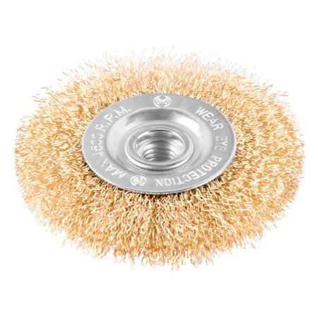 корщетка для УШМ MONOGRAM 100мм плоская латунь